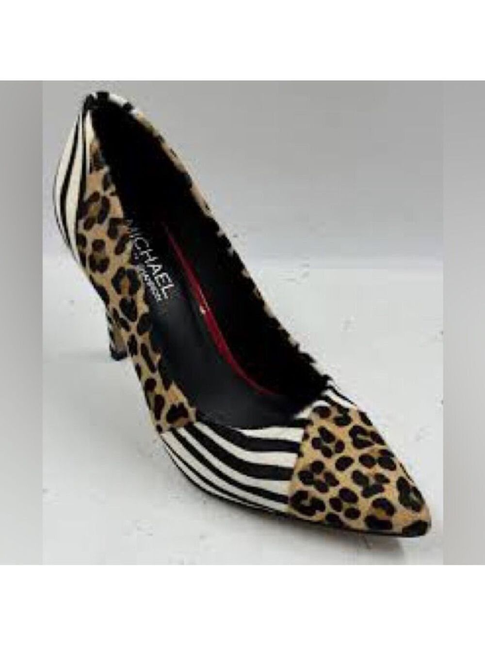 Michael Shannon Animal Print Heels - Black and Tan Sz 6.5M